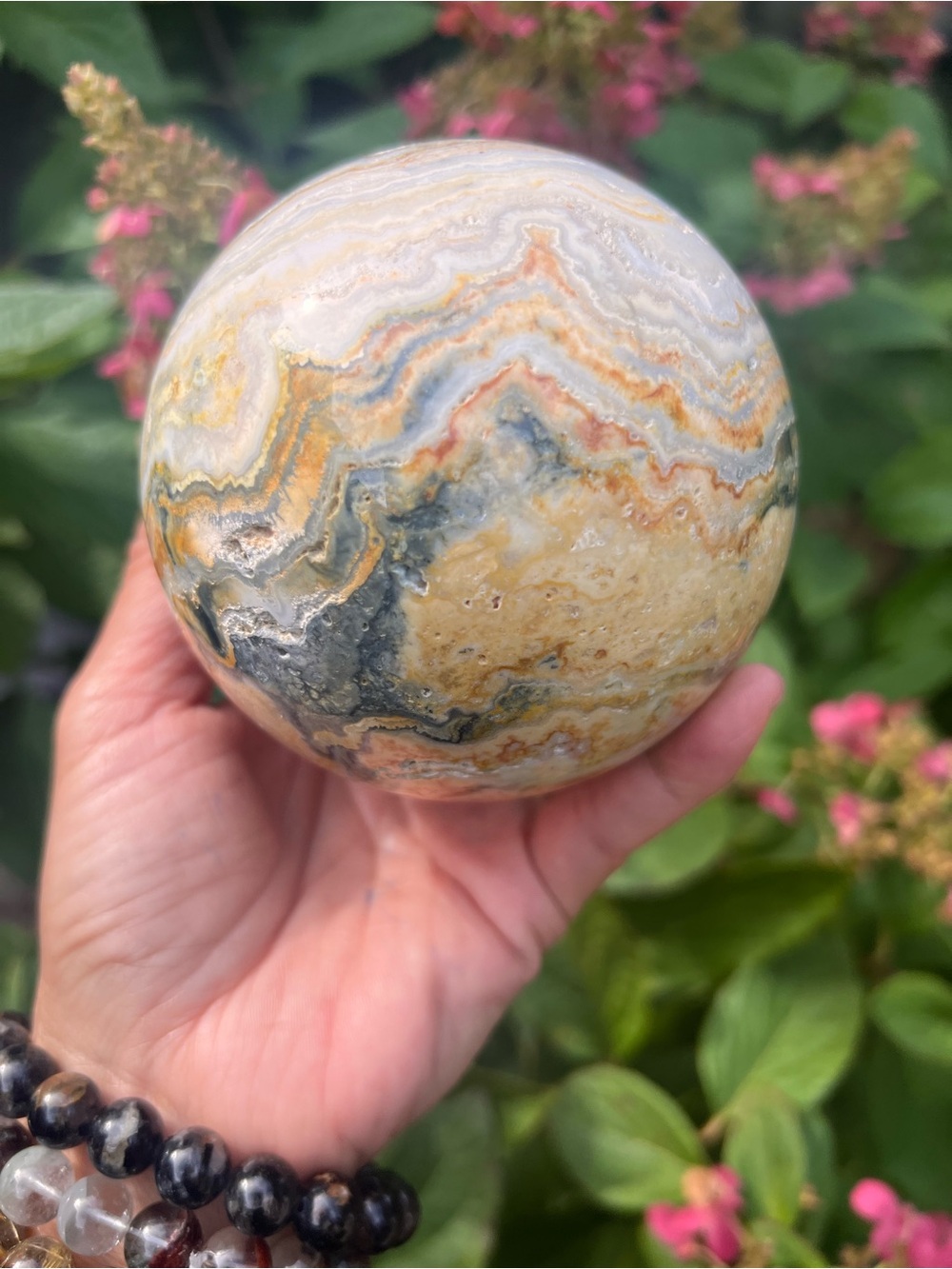 Crazy (4) lace agate sphere | Crystal